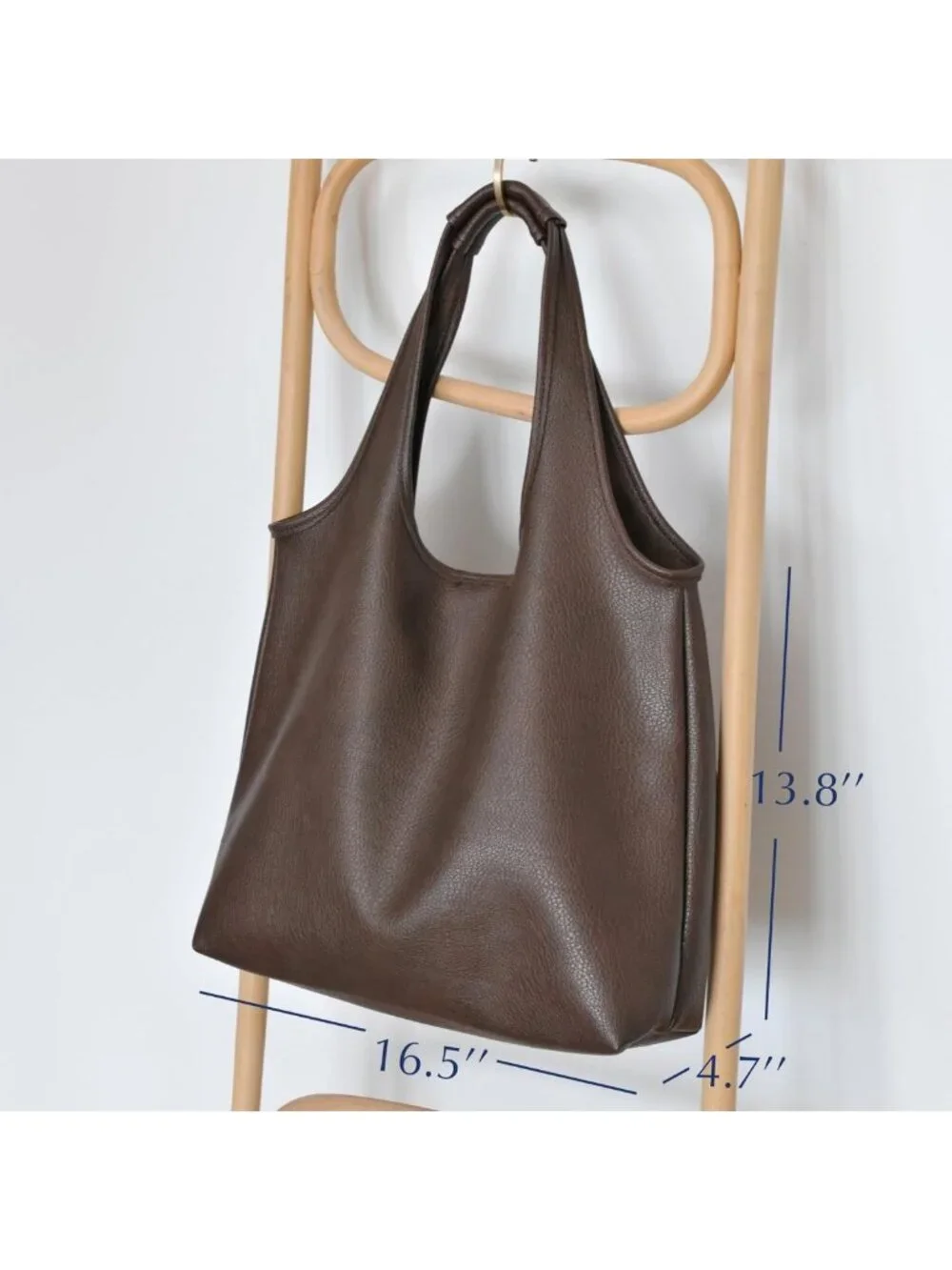 Soft Vegan Leather Hobo Tote Bag | Oversized Slouchy Handbag for Work & Weekend